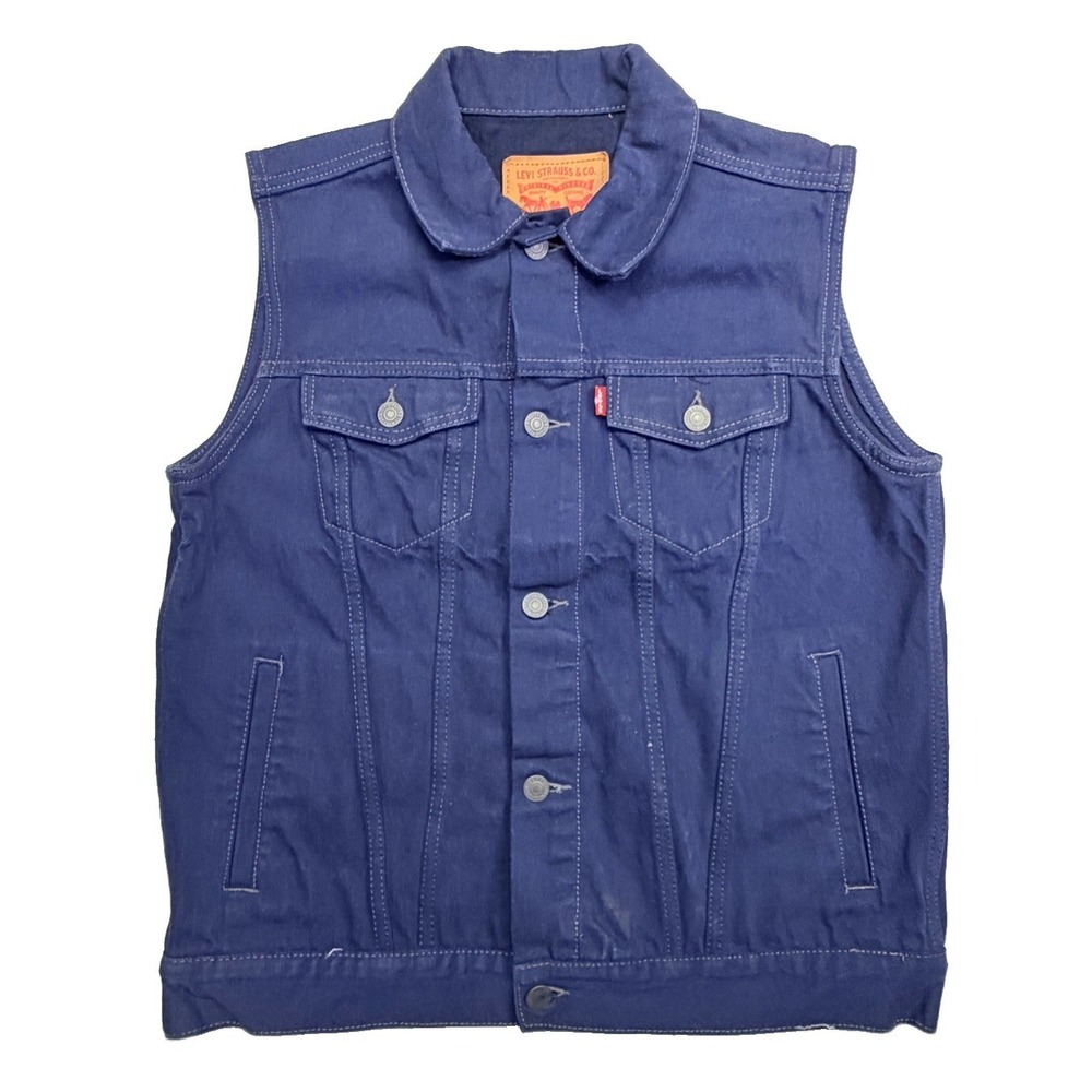 Levi's Kids Denim Trucker Vest Youth XL 13-15 Blue Jean Sleeveless Jacket